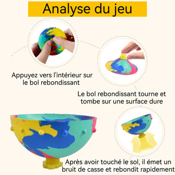 Jouet 3PCS 5,5x3cm ballon rebondissant en caoutchouc naturel camouflage demi-balle à lancer et à rebondir anti-stress couleur